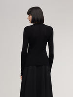 Cashmere Mulberry Silk Tencel Blend Women Knit Top GOELIA