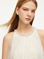 Lace Embroidered Sequins Halter Top And Mesh Skirt Two-Piece Set GOELIA