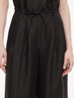 18MM Gambiered Canton Gauze Women Drawstring Waist Wide Leg Pants GOELIA