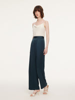 Triacetate Blend Women Straight Leg Pants GOELIA