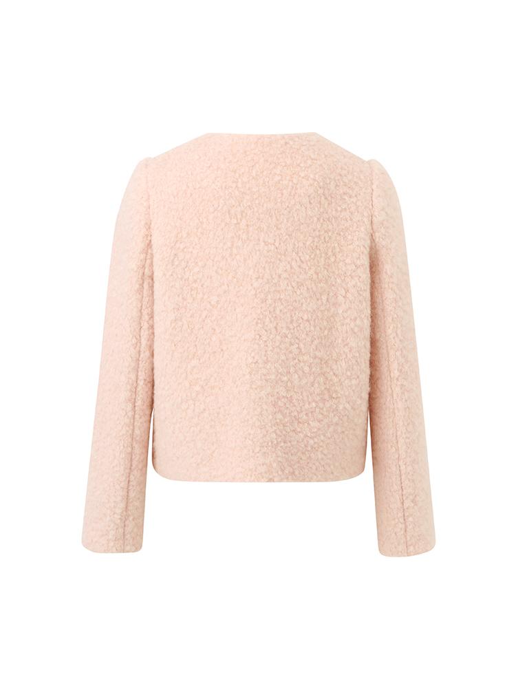 Wool-Blend Single-Breasted Women Crop Jacket GOELIA