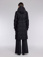 [Preview] Drawstring Waist Hooded Goose Down Overcoat GOELIA