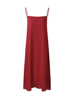 Tencel Ruffle Hem Women Tiered Vest Midi Dress With Slip Dress And Belt GOELIA