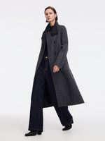 Cashmere Wool Blend Double-Faced Women Self-Tie Belt Overcoat GOELIA
