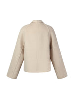 [Preview] Cashmere Wool Blend Asymmetrical Collar Women Short Coat GOELIA