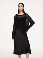100% Acetate Openwork Pullover & Tank Top & Skirt Three-Piece Set GOELIA