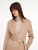 [Preview] Alpaca Wool Blend Double-Faced Women Wrap Overcoat GOELIA