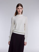 [Preview] Wool Blend Mock Neck Women Sweater With Detachable Necklace GOELIA