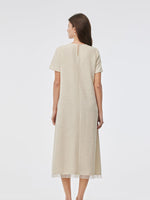 Tweed Sequins Fringed Edge Women Maxi Dress With Slip Dress GOELIA