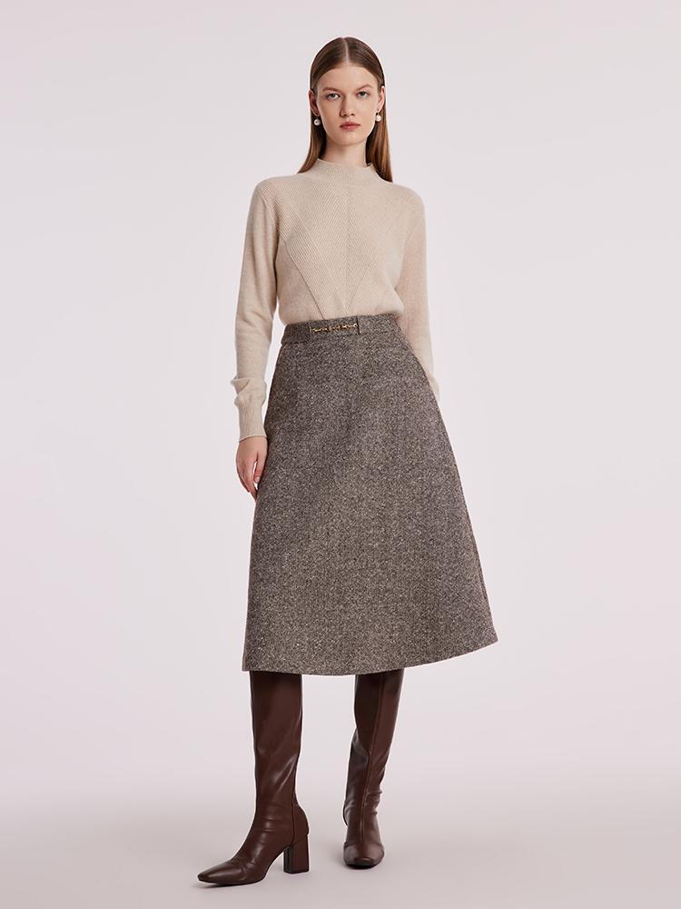 Waisted Washable Woolen Women Skirt GOELIA