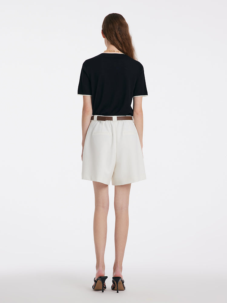 Pure Wool Short-Sleeved Pullover GOELIA