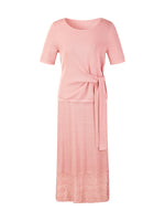 Tencel Blend Tie Front Knit Top And Crocheted Column Skirt Two-Piece Set GOELIA