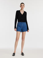 Tencel-Silk Blend Knitted V-Neck Women Cardigan GOELIA