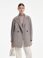 [Preview] Cashmere Wool Blend Double-Faced Women Mid-Length Coat GOELIA