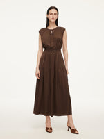22MM Mulberry Silk Smocked Waist Women Maxi Dress GOELIA