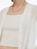 V-Neck Single-Breasted Women Sheer Cardigan GOELIA