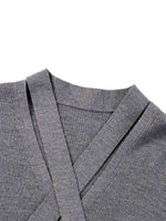 Wool Blend Ribbon V-Neck Women Cardigan GOELIA