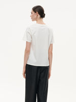 22MM Mulberry Silk Tencel Blend Women Letter Print T-Shirt GOELIA