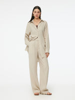 100% Linen Women Oversized Shirt GOELIA