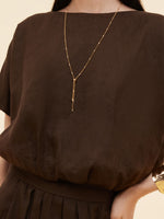 100% Linen Women Bud Sleeve Top GOELIA