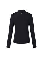 [Preview] Tencel Acetate Silk Blend Women Mock Neck Knit Top GOELIA