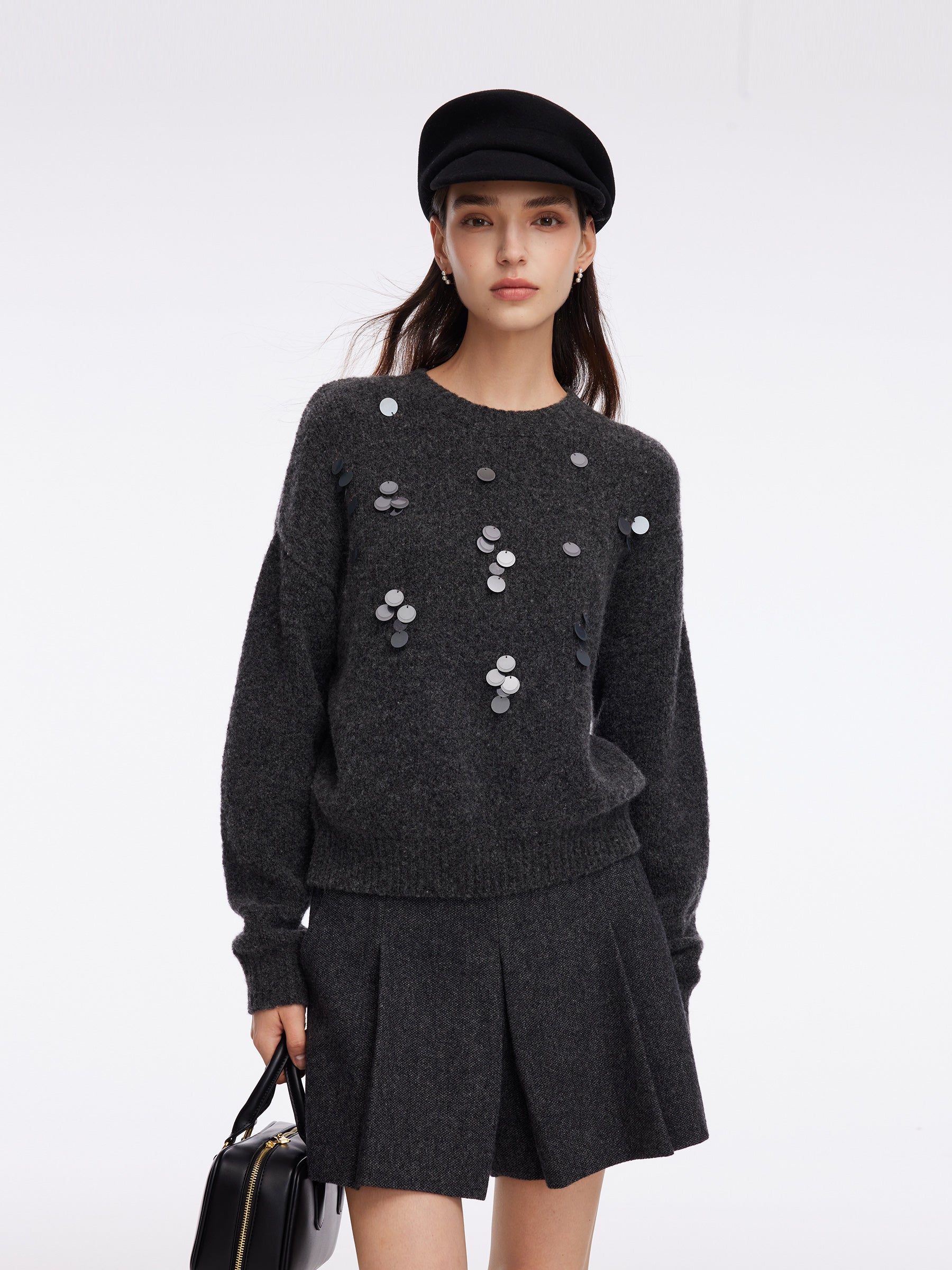 [Preview] Wool Blend Sequins Women Sweater GOELIA