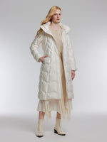 [Preview] Hooded Goose Down Belted Overcoat GOELIA