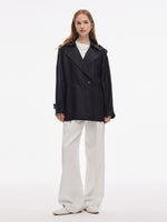 18MM Gambiered Canton Gauze Women Trench Coat GOELIA