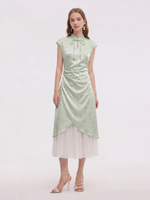 Jacquard Patchwork Women Qipao Maxi Dress GOELIA