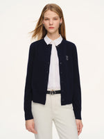 100% Wool Letter Embroidered Women Cardigan GOELIA