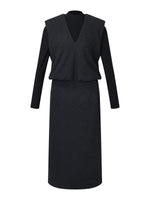 Knit Vest & Mock Neck Top & Skirt Three-Piece Set GOELIA