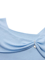 Lyocell Blend Off Shoulder Women Knit Top With Detachable Magnetic Flower GOELIA