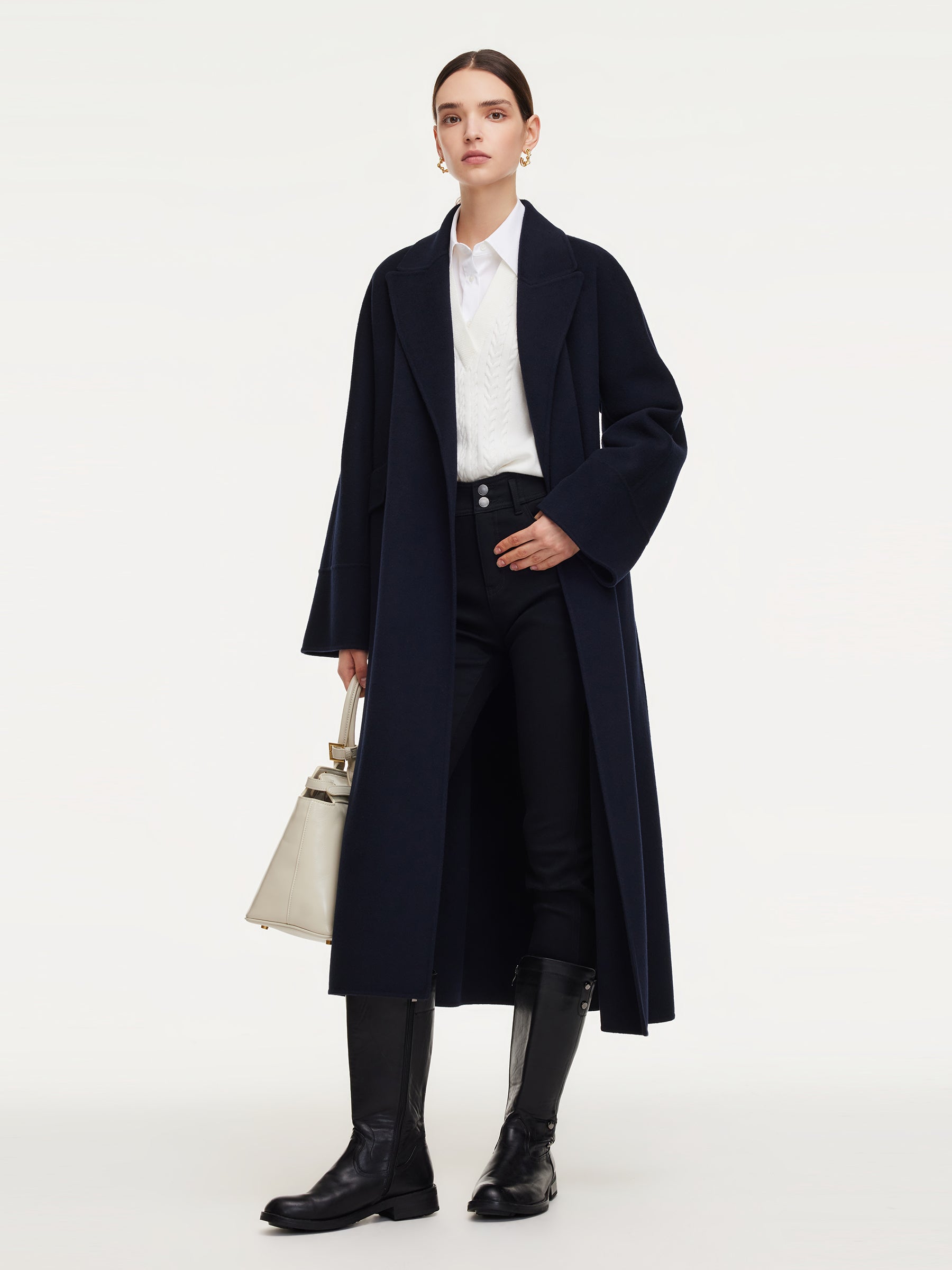 100% Wool Unisex Wrap Overcoat GOELIA