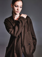 100% Linen Loose Fit H-Line Unisex Shop Coat GOELIA