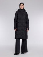 [Preview] Drawstring Waist Hooded Goose Down Overcoat GOELIA