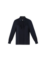 22MM Mulberry Silk Women Shirt With Detachable Ruffle Detail GOELIA