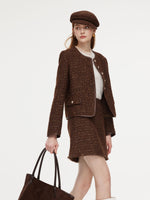 [Preview] Wool Blend Tweed Sequins Women Jacket GOELIA