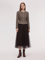 [Preview] Washable Wool Women Belted Maxi Dress GOELIA