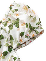 Acetate Blend Floral Print Adjustable Drawstring Neckline Women Maxi Dress GOELIA