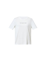 22MM Mulberry Silk Tencel Blend Women Letter Print T-Shirt GOELIA