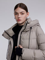 [Preview] Hooded Goose Down Jacket With Belt GOELIA