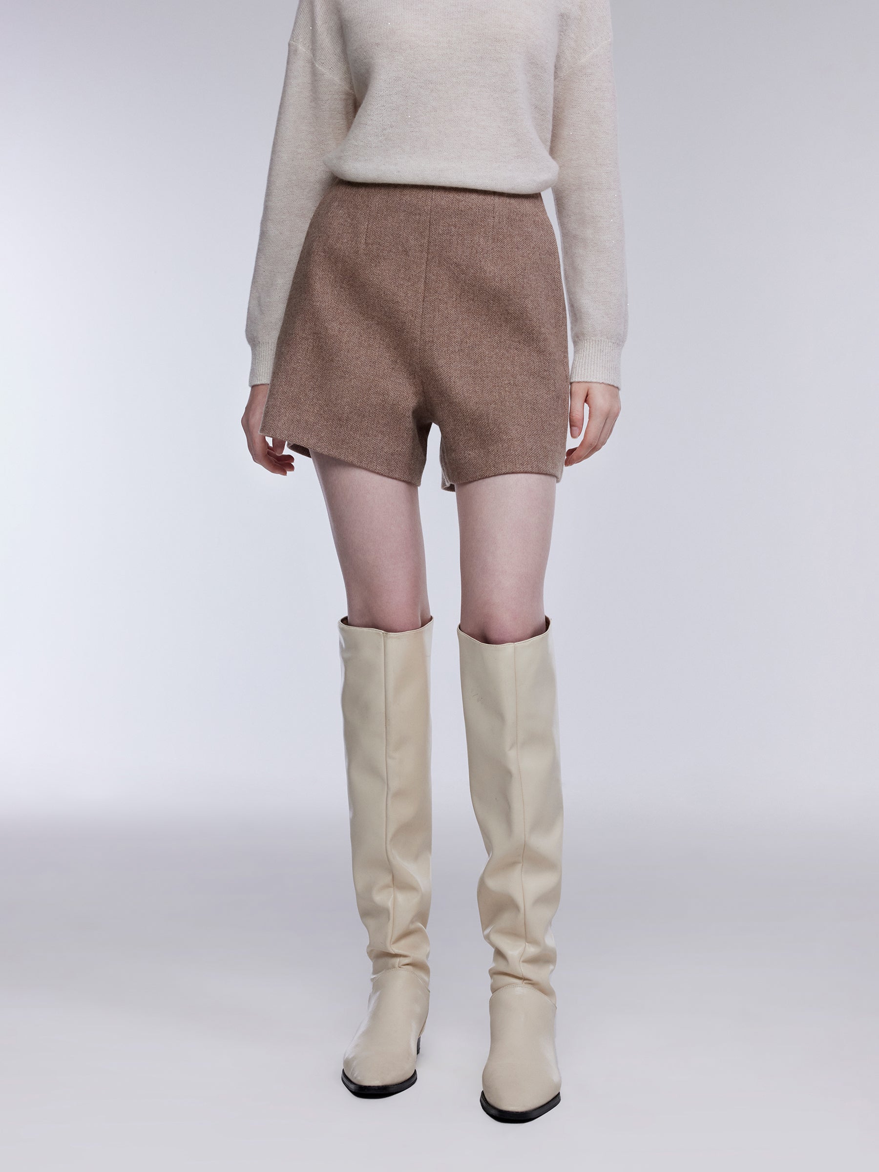 [Preview] Washable Cashmere Wool Blend Women Shorts GOELIA