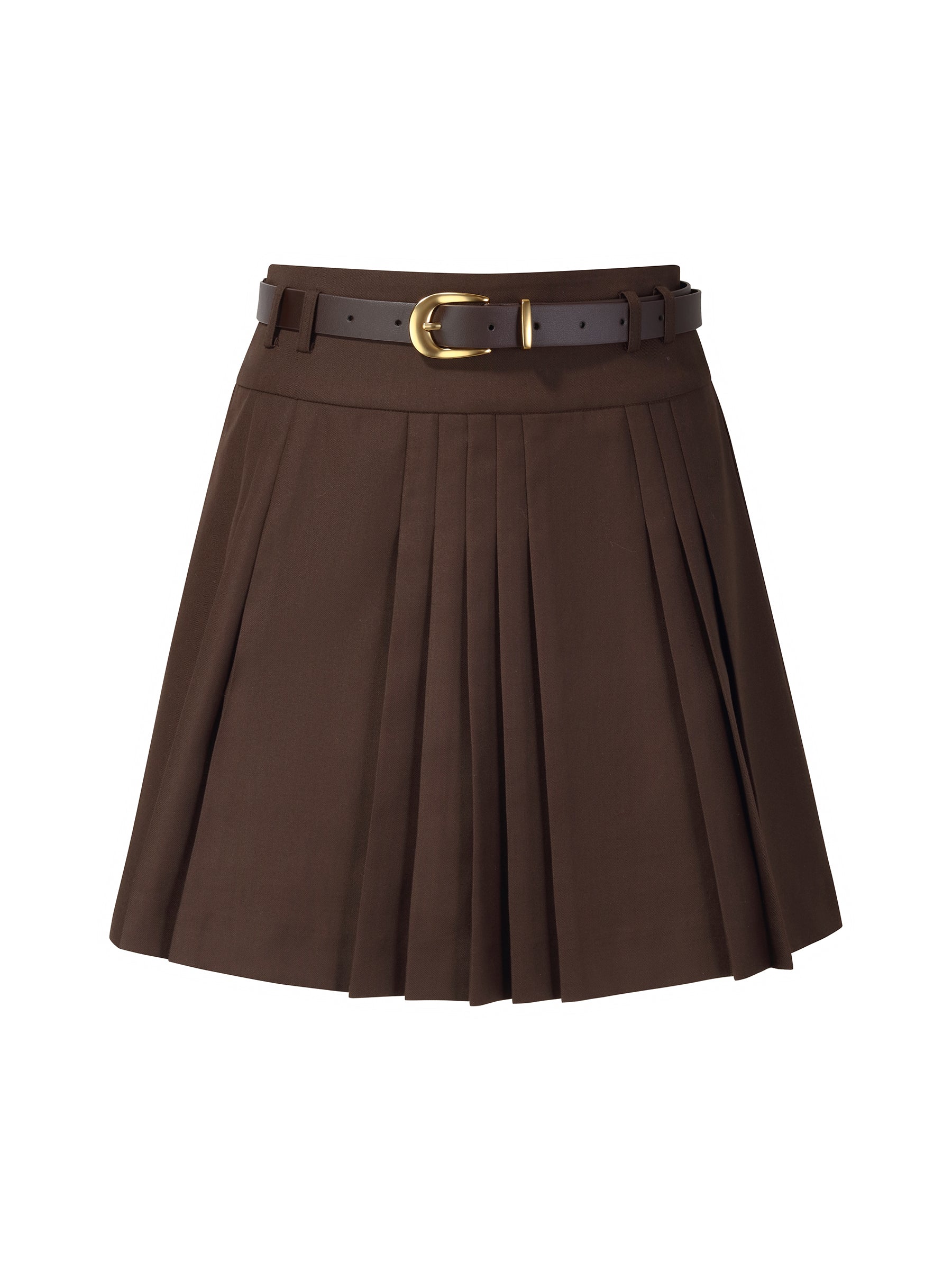 [Preview] A-Line Pleated Women Skirt With Belt GOELIA