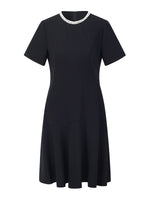 Triacetate Blend Beaded Neck Women Mini Dress GOELIA