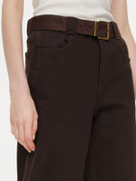 Cotton Denim Straight Leg Women Jeans With Belt GOELIA