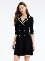 Fitted Double-Breasted V-Neck Mini Dress GOELIA