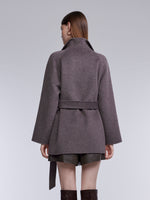 Wool Cashmere Blend Double-Faced Women Wrap Coat GOELIA