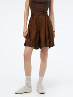 Mulberry Silk Blend Women Sheer Shorts GOELIA