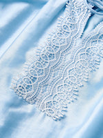 Tencel Blend Embroidered Square Neck Women Blouse GOELIA