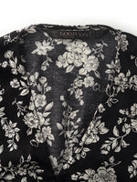 Camellia Printed V-Neck Ruffle Hem Women Midi Wrap Dress GOELIA